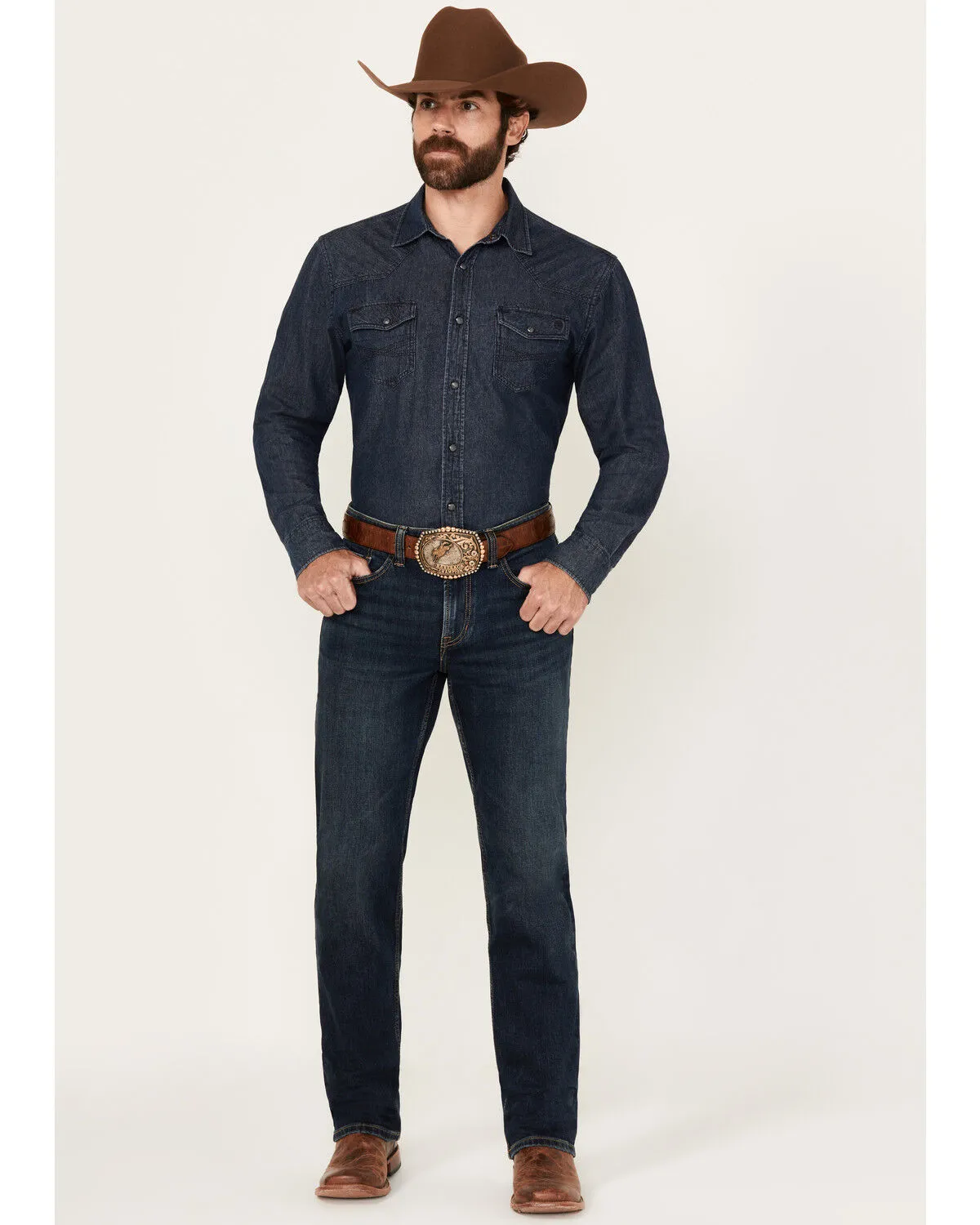 Product Name:  RANK 45® Men's Calico Dark Wash Slim Straight Stretch Denim Jeans