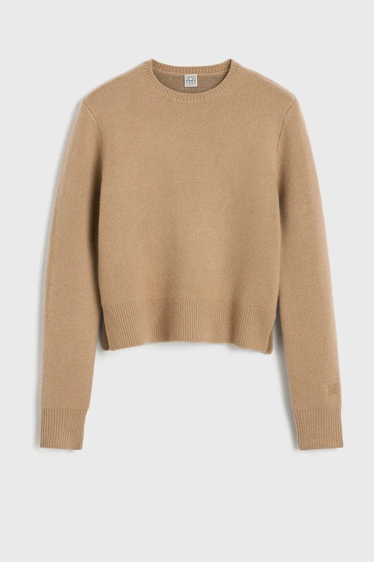 Pullover Cropped Crew in Camel