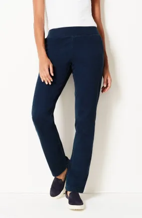 pure jill slim-leg indigo knit jeans