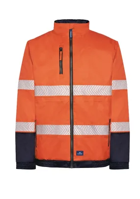 RAINBIRD 8667 Cahill Hi Vis Jacket Reflective Tape Waterproof - Orange/Navy - XS