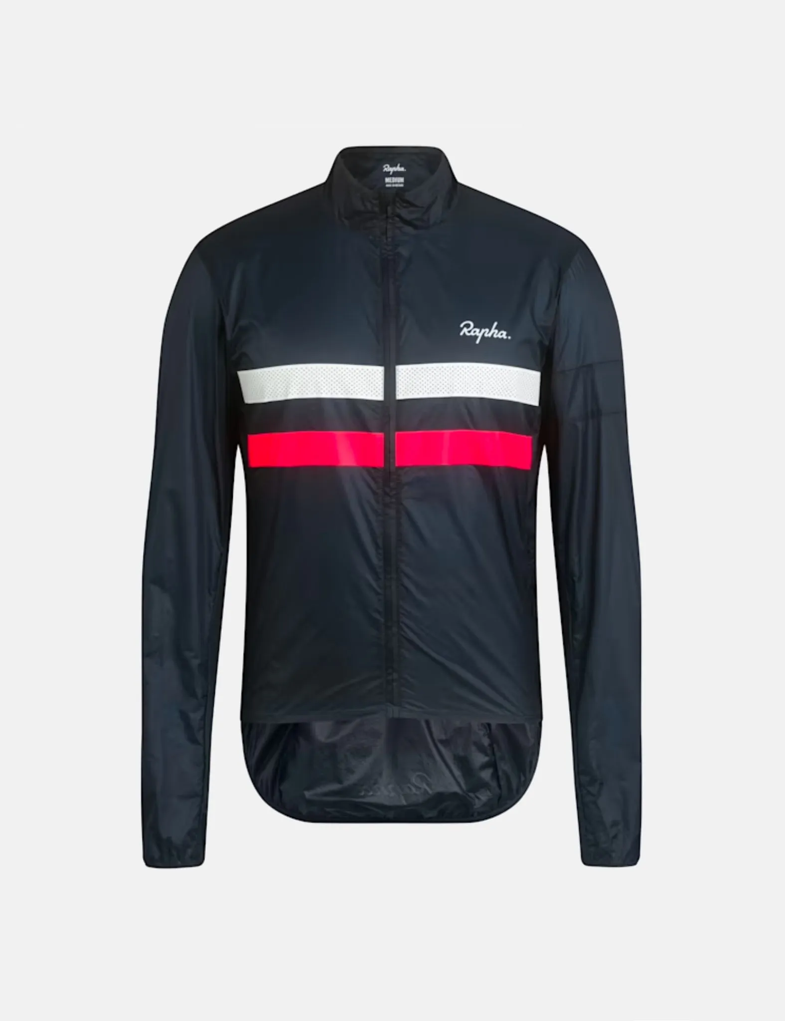 Rapha Men's Brevet Flyweight Wind Jacket - Dark Navy/High-Vis Pink/White