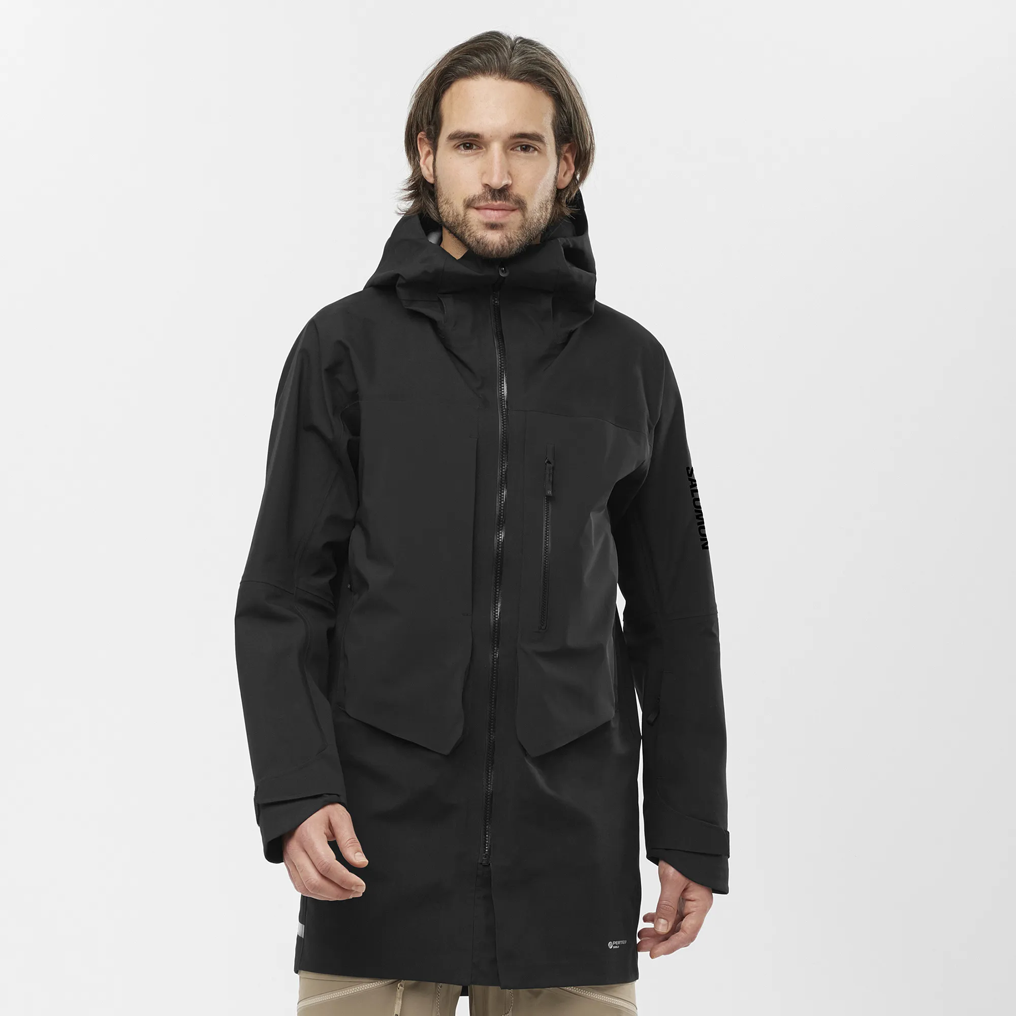 Salomon Men's Stance 3L Long Jacket Deep Black | Buy Salomon Men's Stance 3L Long Jacket Deep Black here | Outnorth