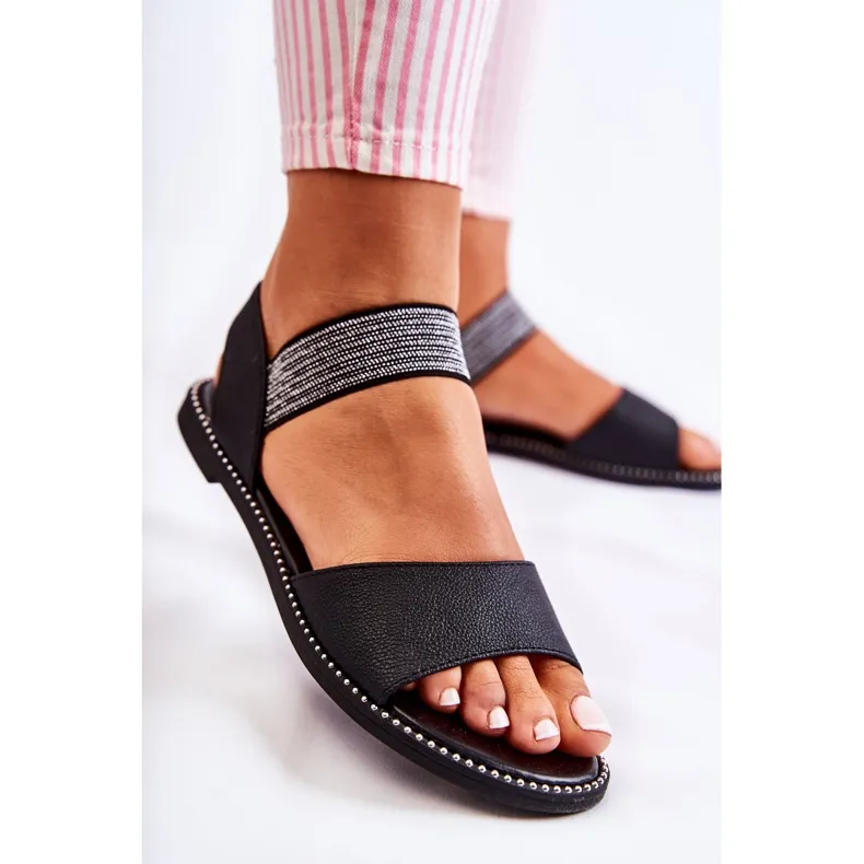 S.Barski Classic Sandals With Studs Black Shelly