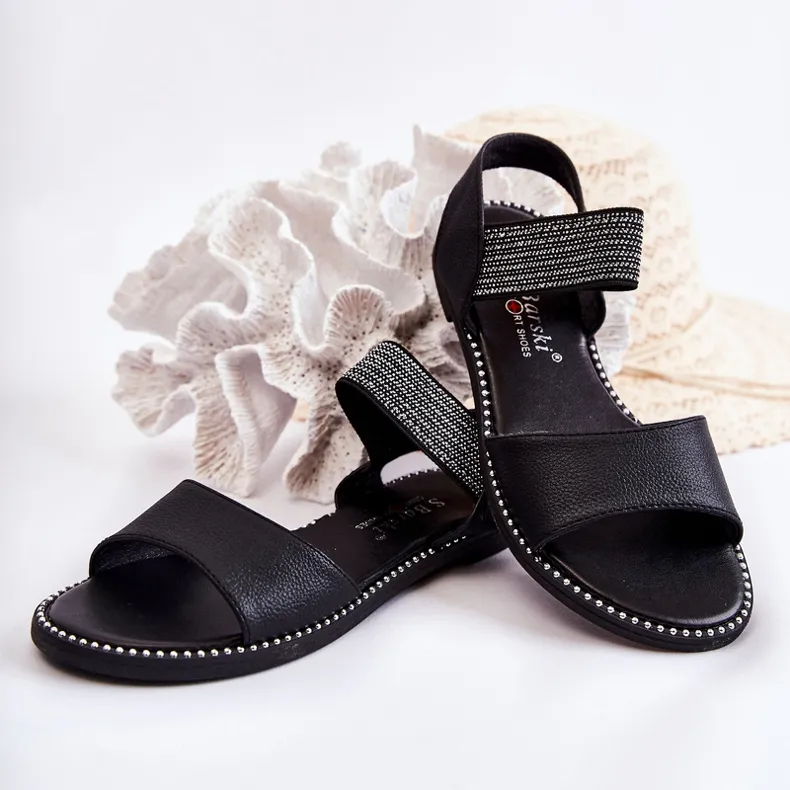 S.Barski Classic Sandals With Studs Black Shelly