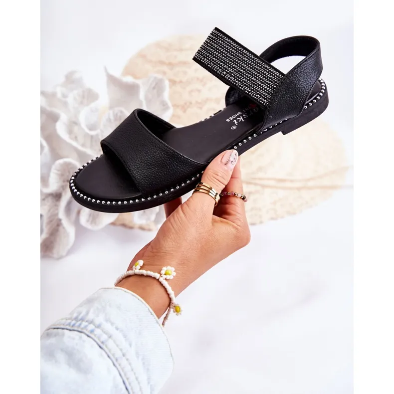 S.Barski Classic Sandals With Studs Black Shelly