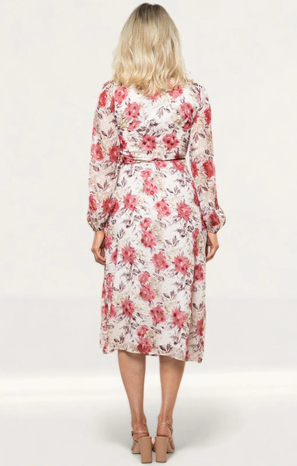 Seven Wonders Berry Floral Florence Wrap Midi Dress