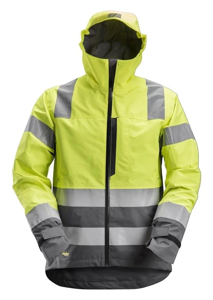 Snickers 1330 AllroundWork, High-Vis Waterproof Shell Jacket, Class 3