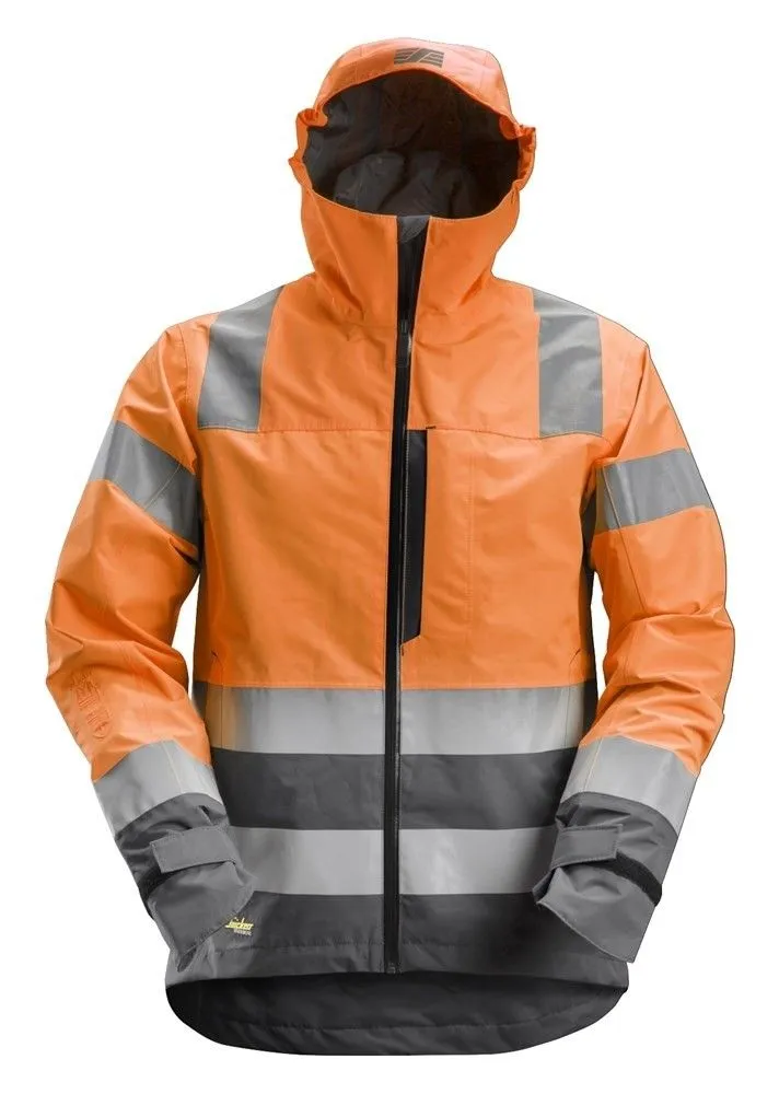 Snickers 1330 AllroundWork, High-Vis Waterproof Shell Jacket, Class 3