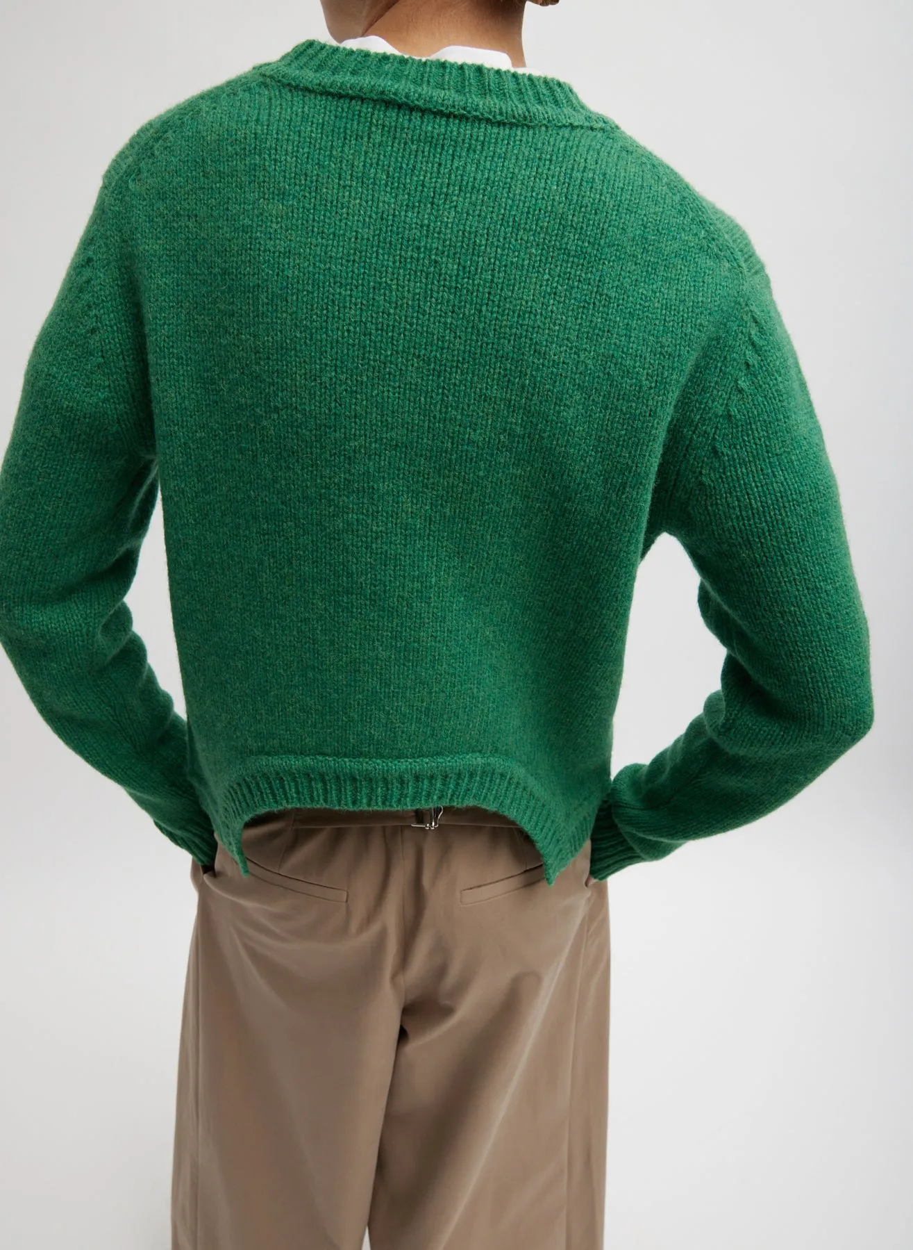 Soft Lambswool Shrunken Crewneck Pullover