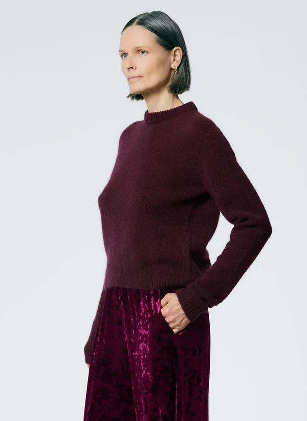 Soft Mohair Shrunken Crewneck Pullover