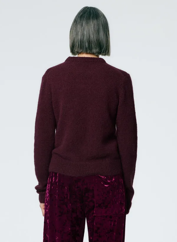 Soft Mohair Shrunken Crewneck Pullover