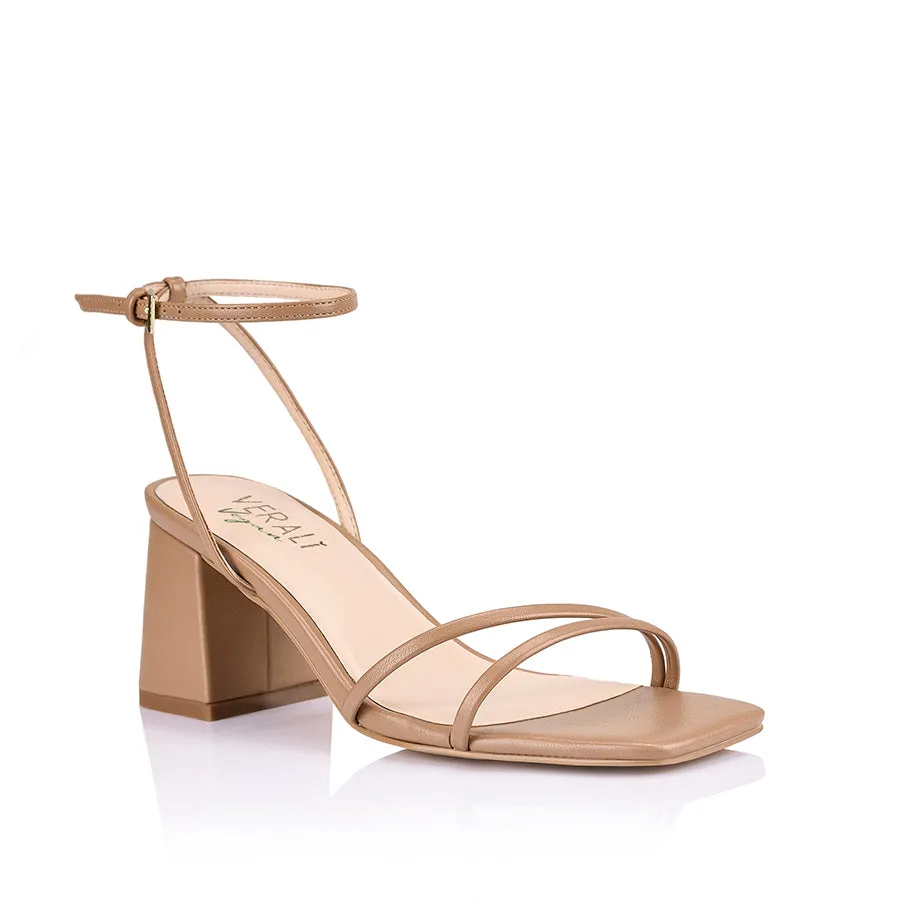 Stevie Block Heel Sandals - Dark Camel