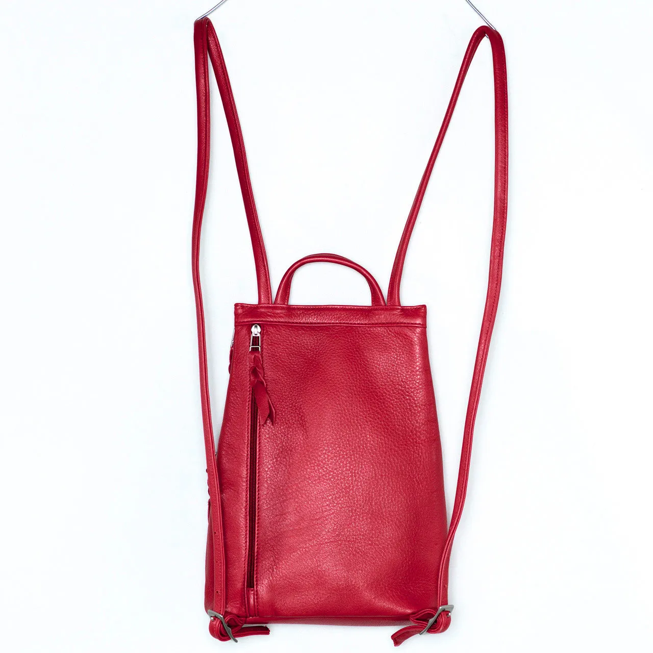 SVEN Style No. 326 Slim Backpack red leather