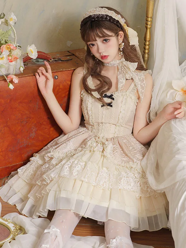 Sweet Lolita Dress Polyester Sleeveless Jumper Dress