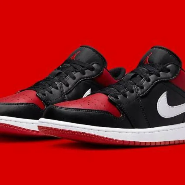 Sz 3.5-7Y nike air jordan 1 low alternate bred toe black...