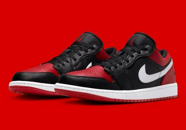 Sz 3.5-7Y nike air jordan 1 low alternate bred toe black...