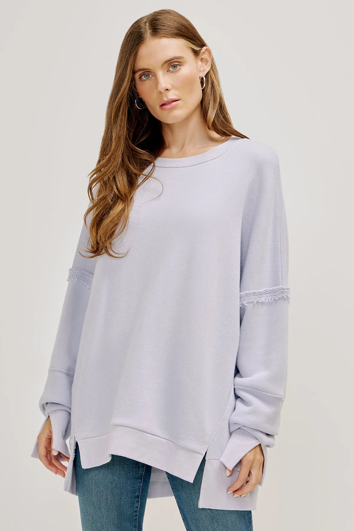 Terry Slouch Slit Pullover