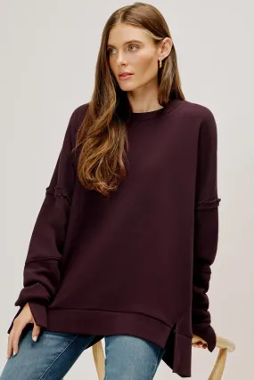 Terry Slouch Slit Pullover