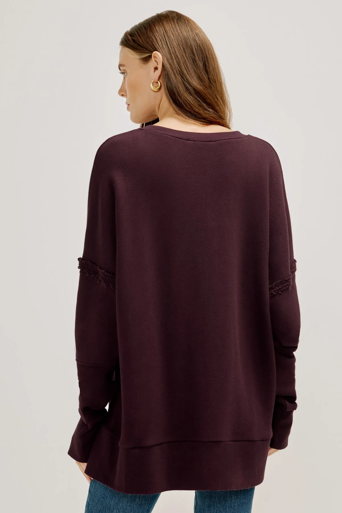 Terry Slouch Slit Pullover