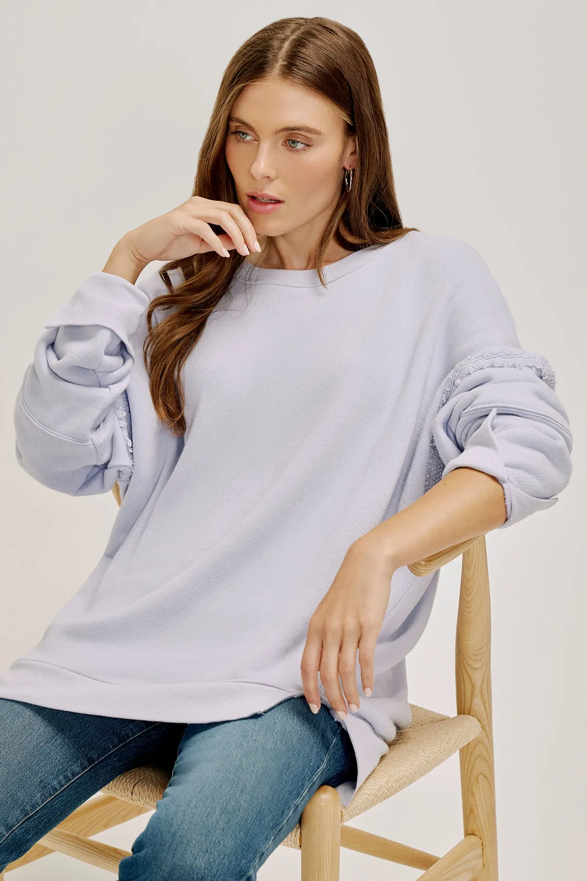 Terry Slouch Slit Pullover