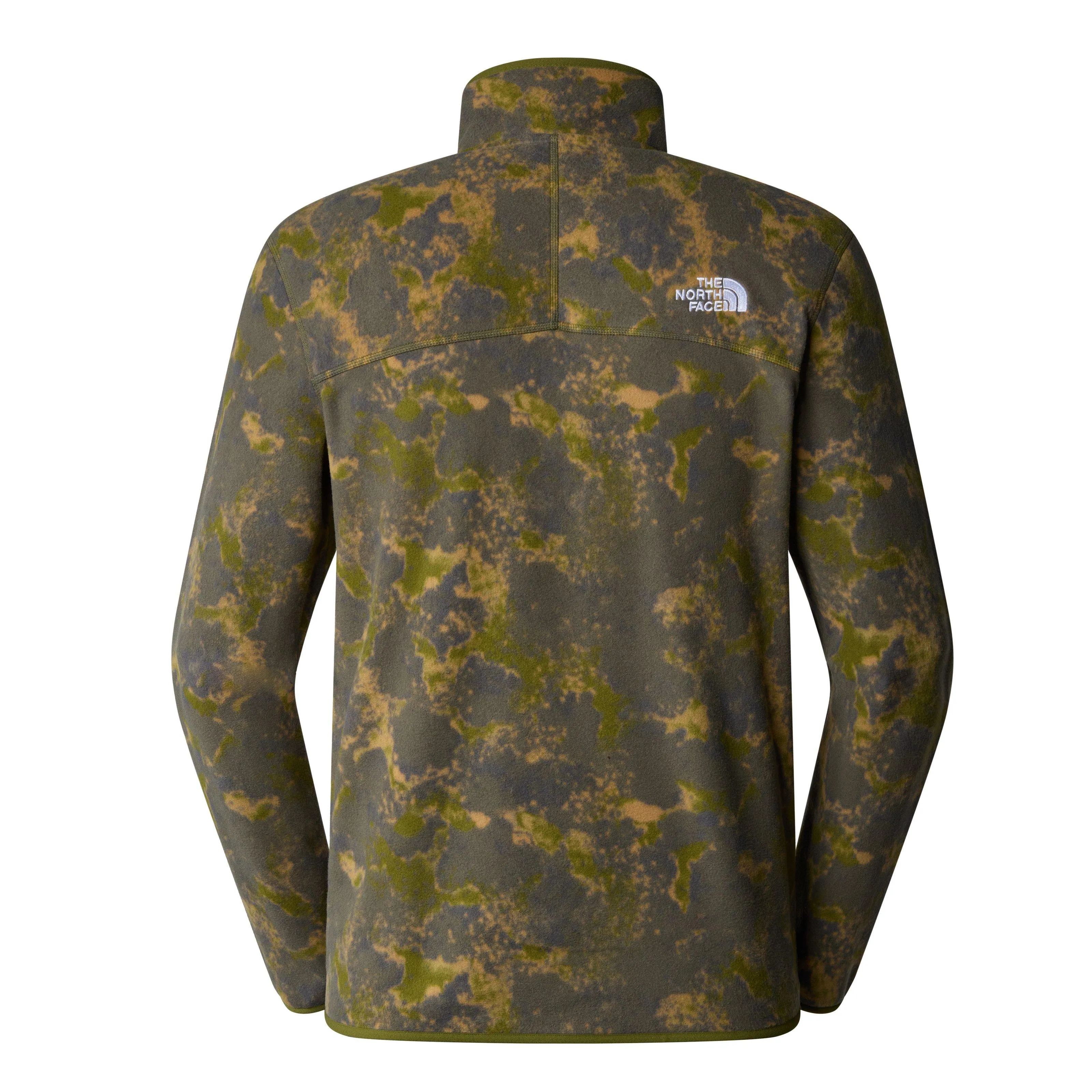 The North Face Men's 100 Glacier Printed 1/4 Zip Fleece - Green | George Fisher