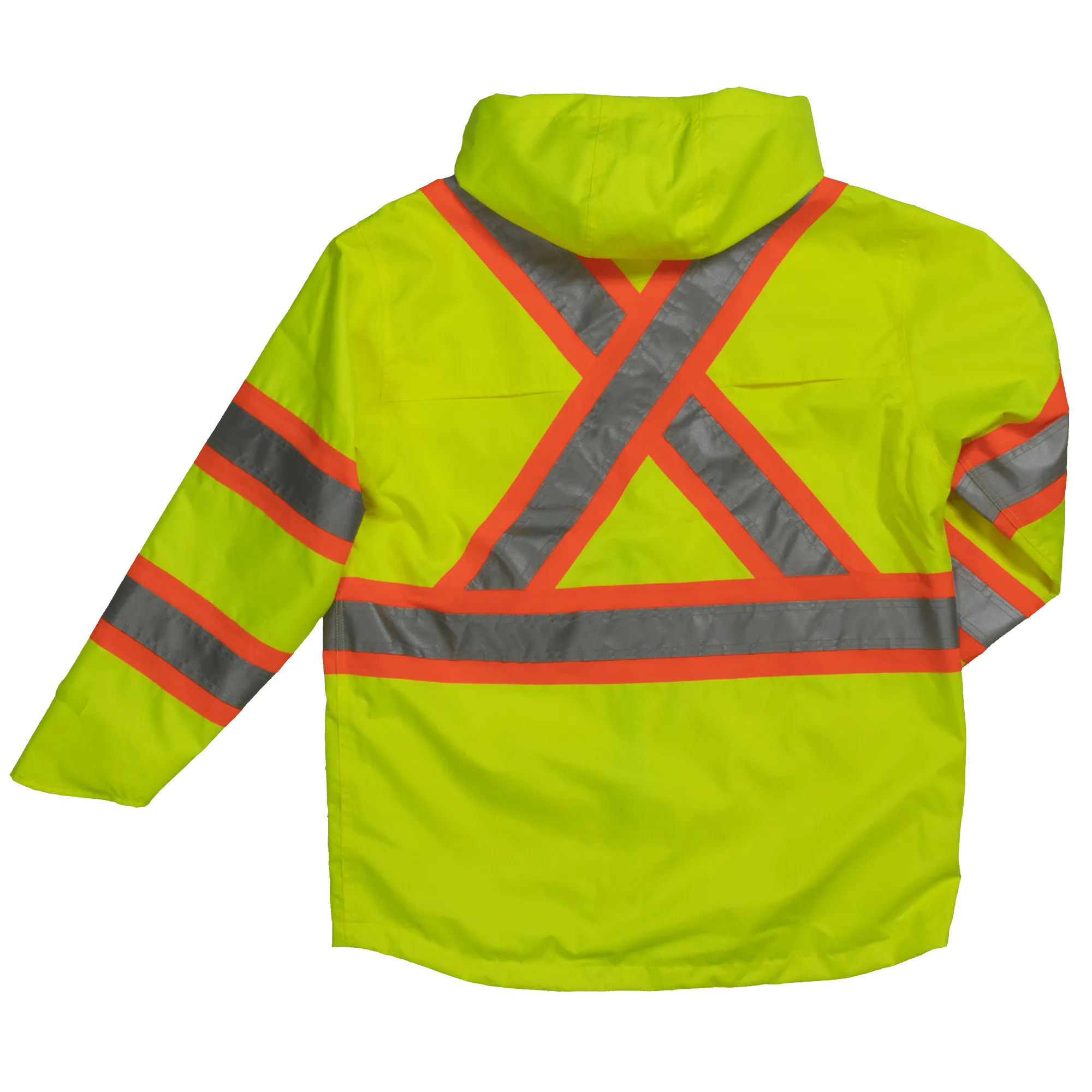 Tough Duck C3 Hi-Vis Waterproof Snap-Front Safety Rain Jacket