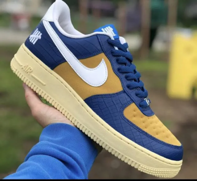 Undefeated x Nike Air Force 1 5 On It Gold Blue