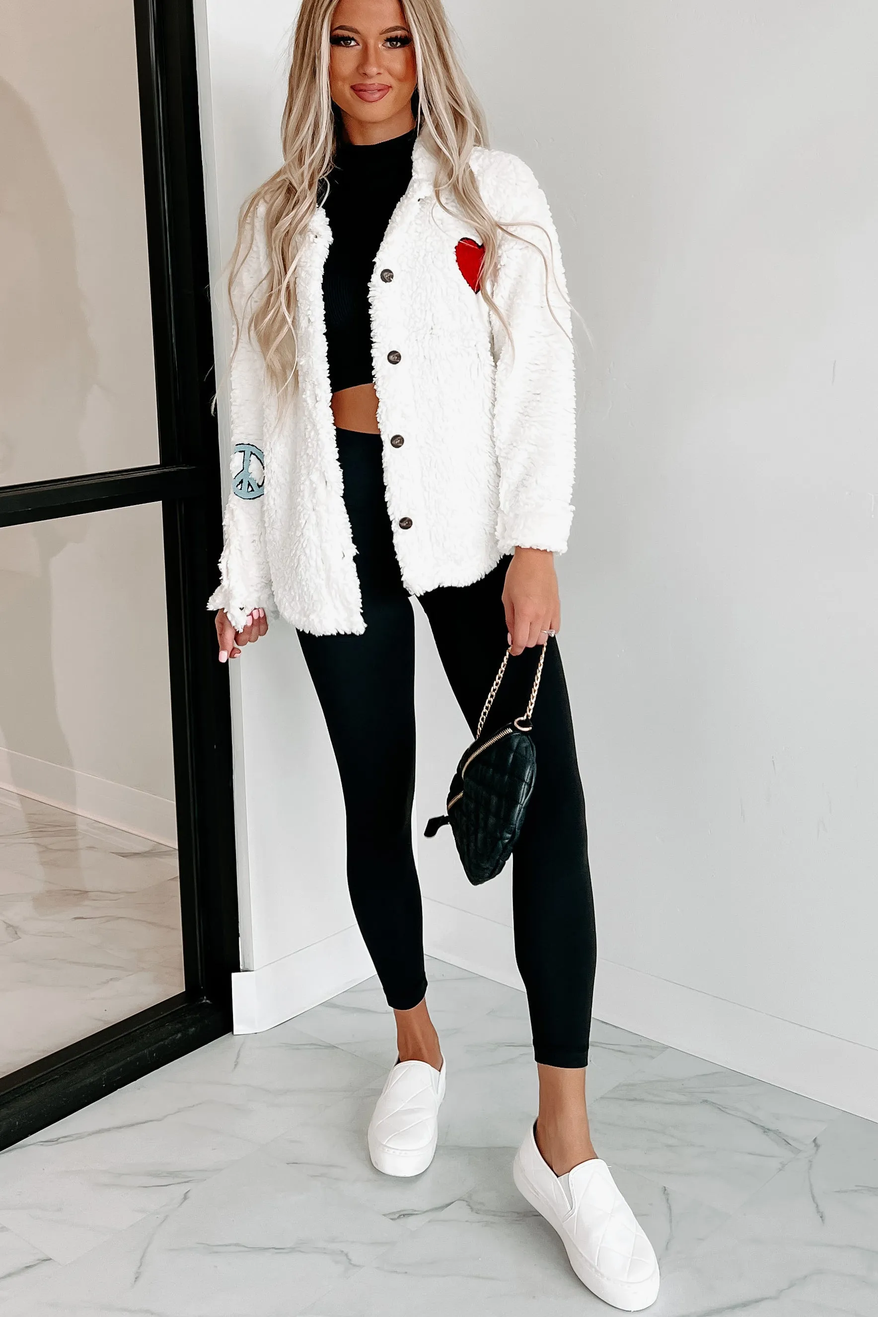 Understated Style Sherpa Jacket (Ivory Combo)