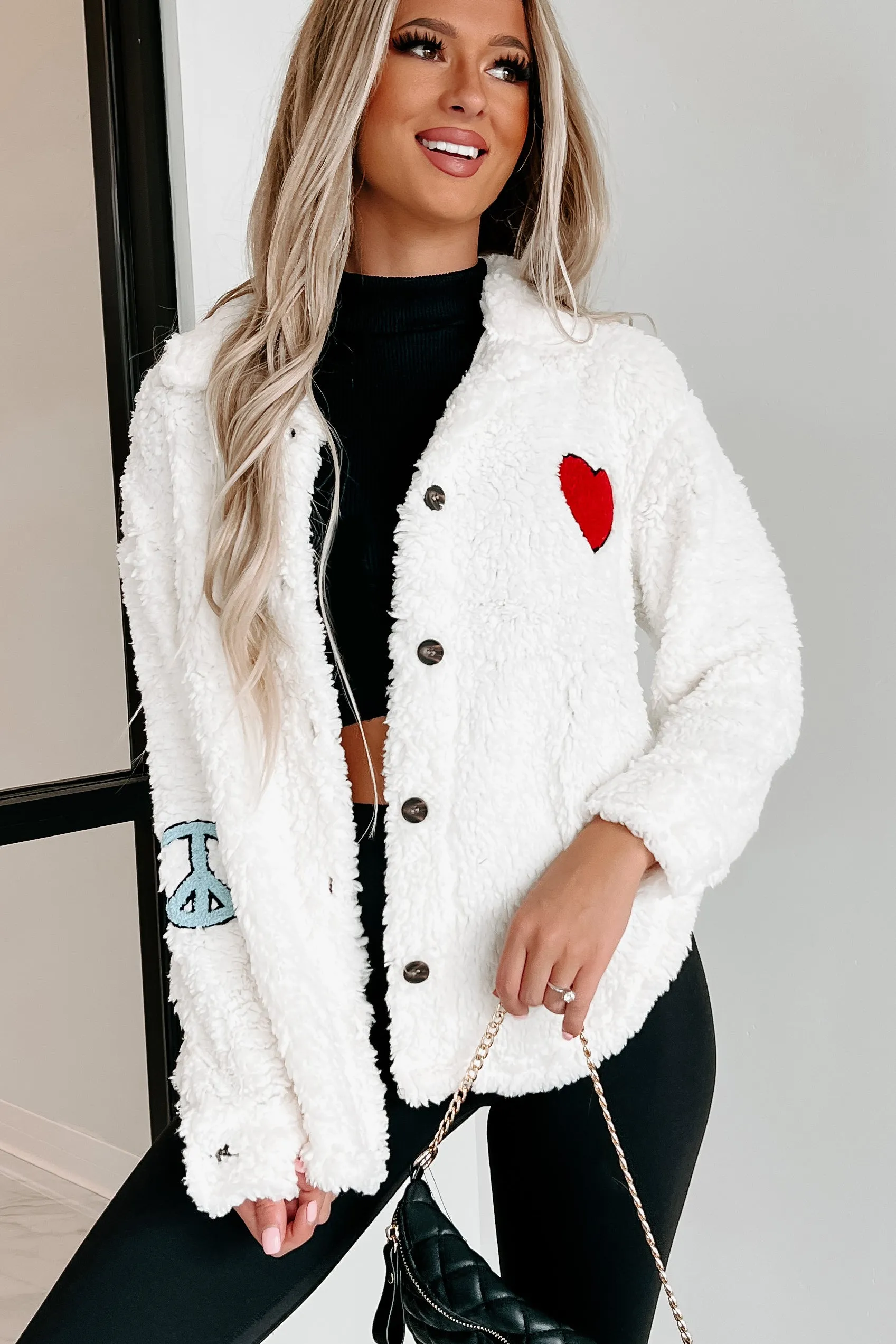 Understated Style Sherpa Jacket (Ivory Combo)