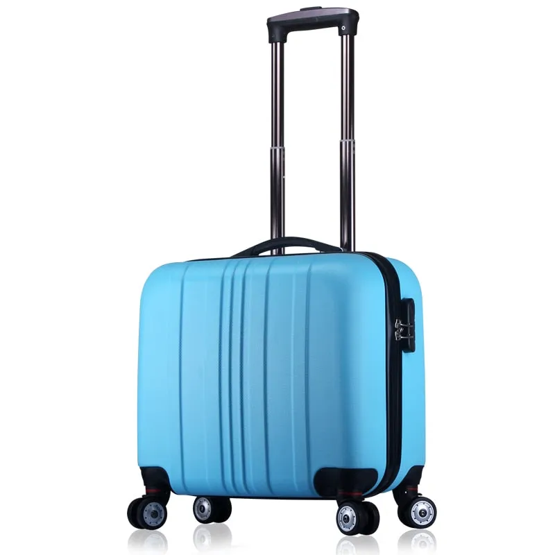 Unisex Abs Spinner Carry On Small Suitcase Business Scrubed Travel Small Luggage 16 Inch Carry-On