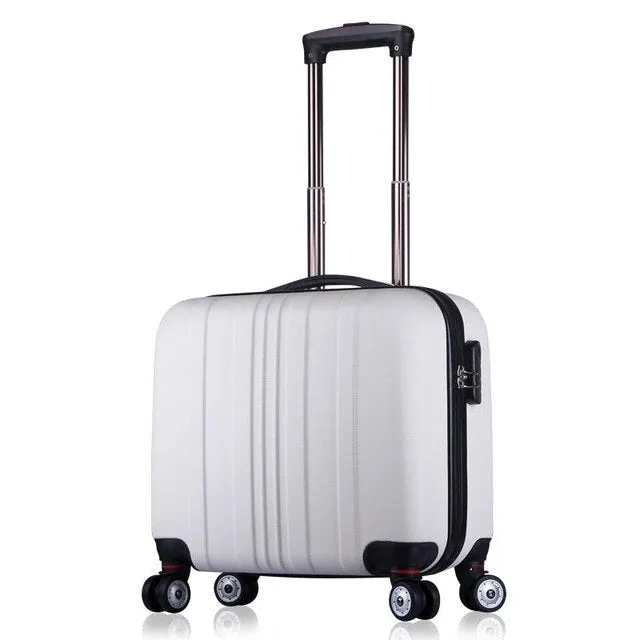 Unisex Abs Spinner Carry On Small Suitcase Business Scrubed Travel Small Luggage 16 Inch Carry-On