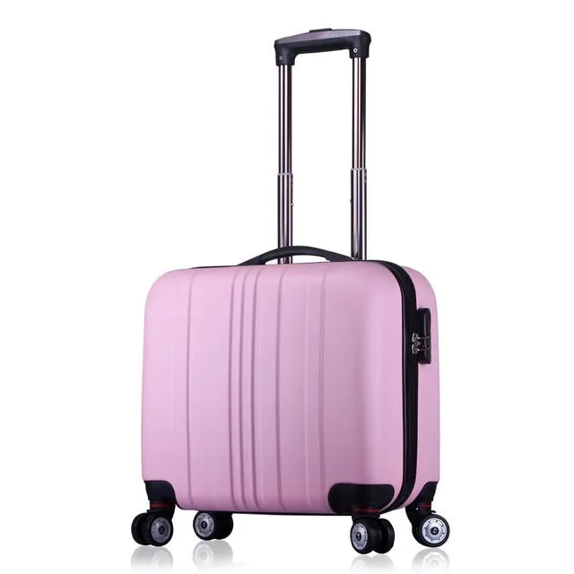 Unisex Abs Spinner Carry On Small Suitcase Business Scrubed Travel Small Luggage 16 Inch Carry-On