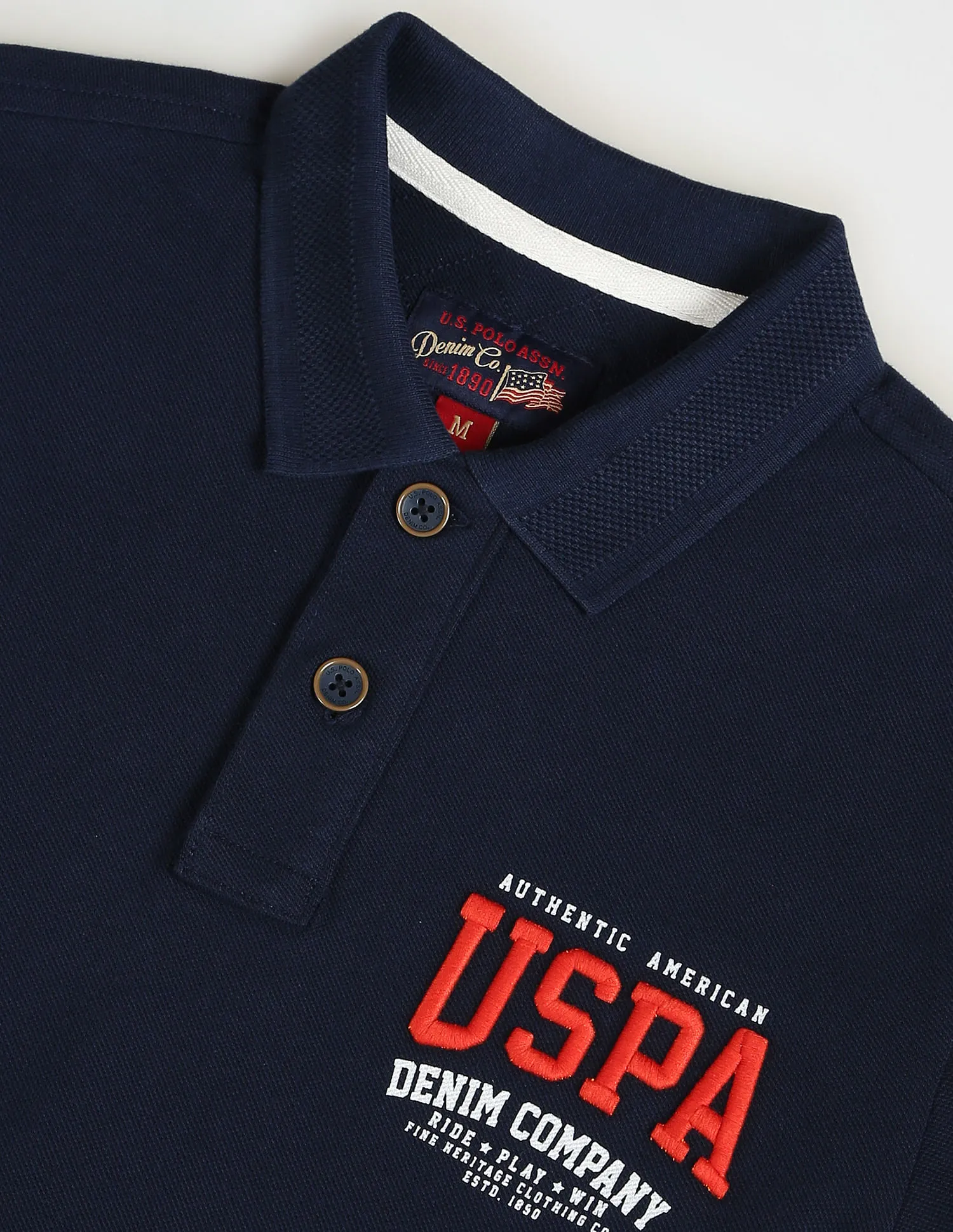 U.S. Polo Assn. Denim Co. Brand Embroidered Cotton Polo Shirt