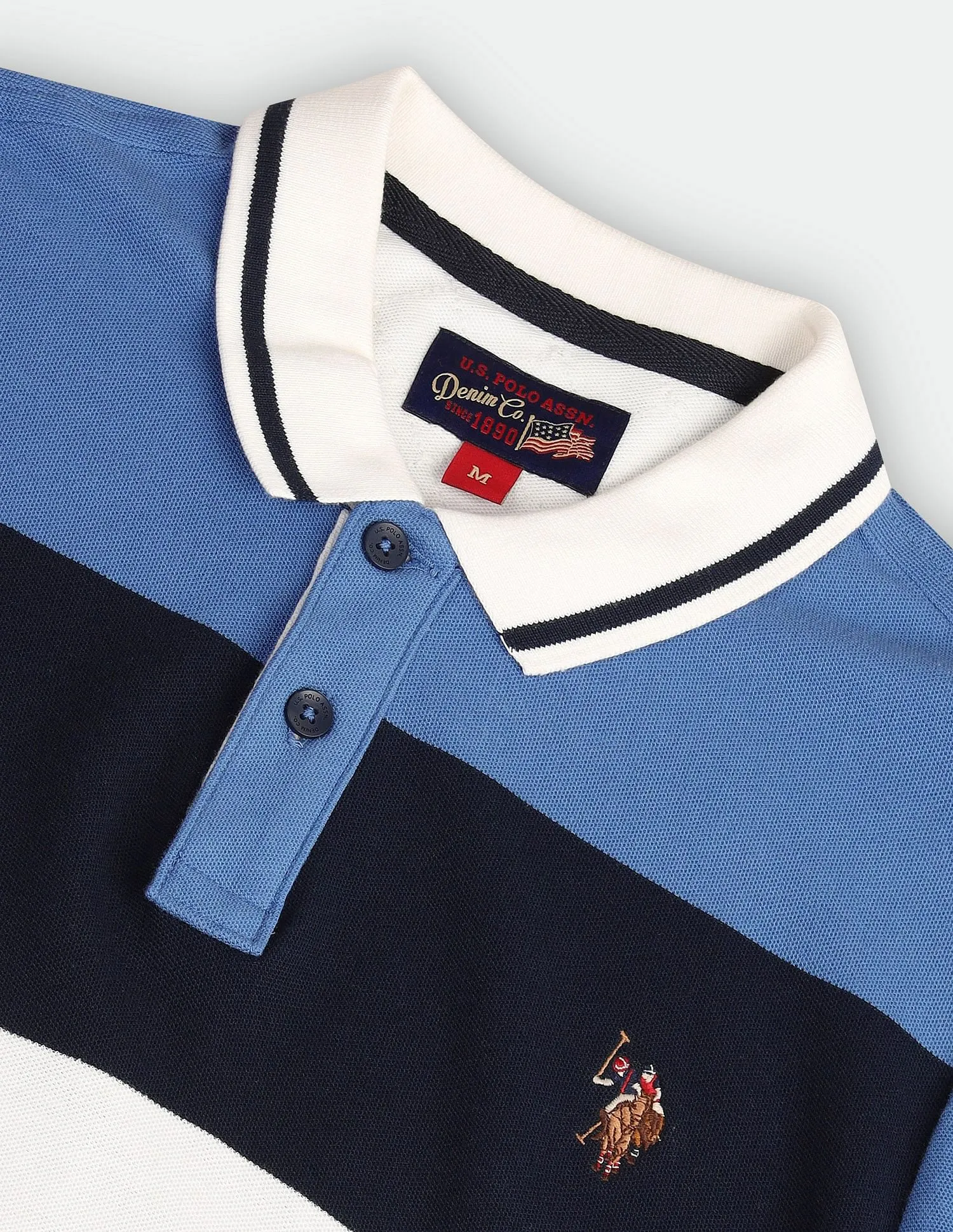 U.S. Polo Assn. Denim Co. Colour Block Muscle Fit Polo Shirt