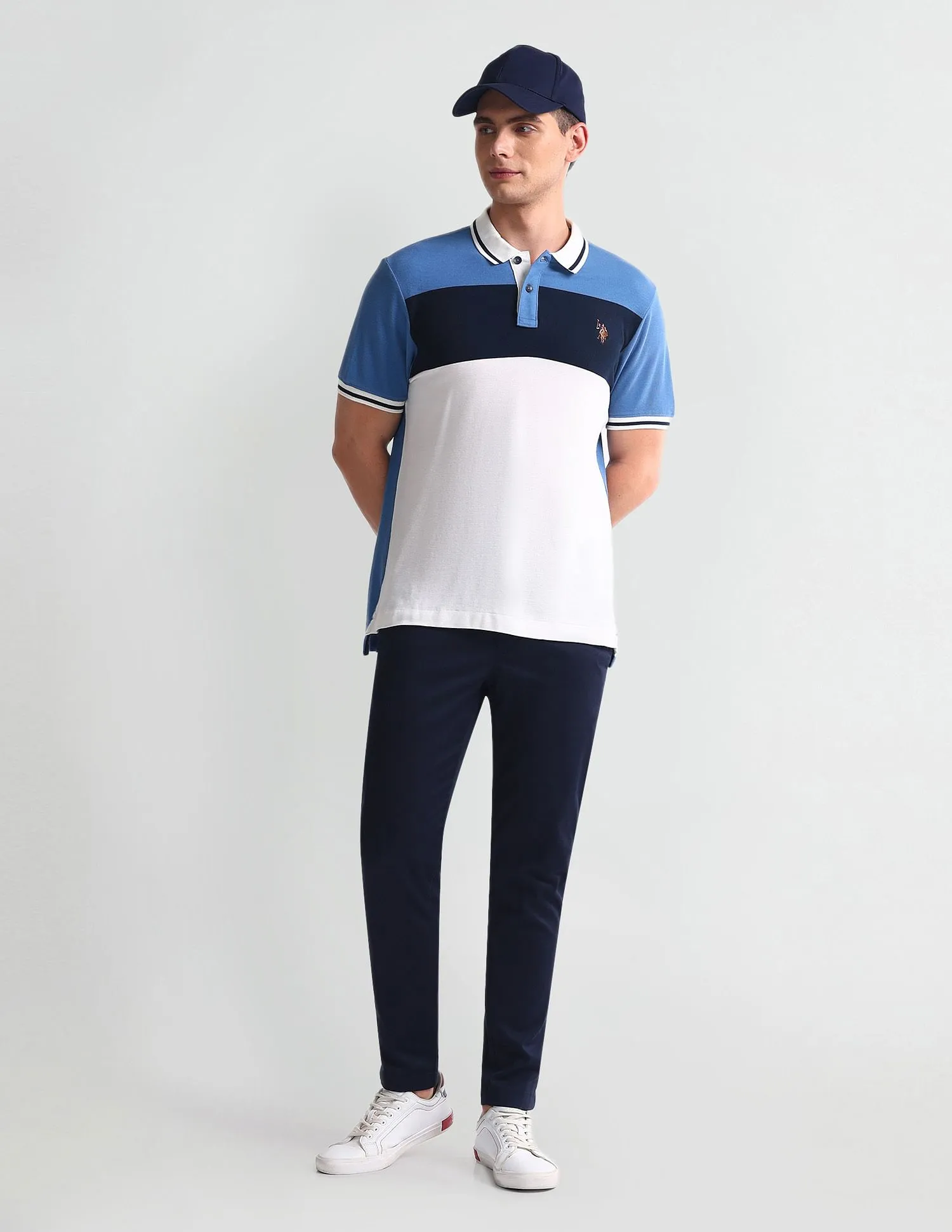 U.S. Polo Assn. Denim Co. Colour Block Muscle Fit Polo Shirt