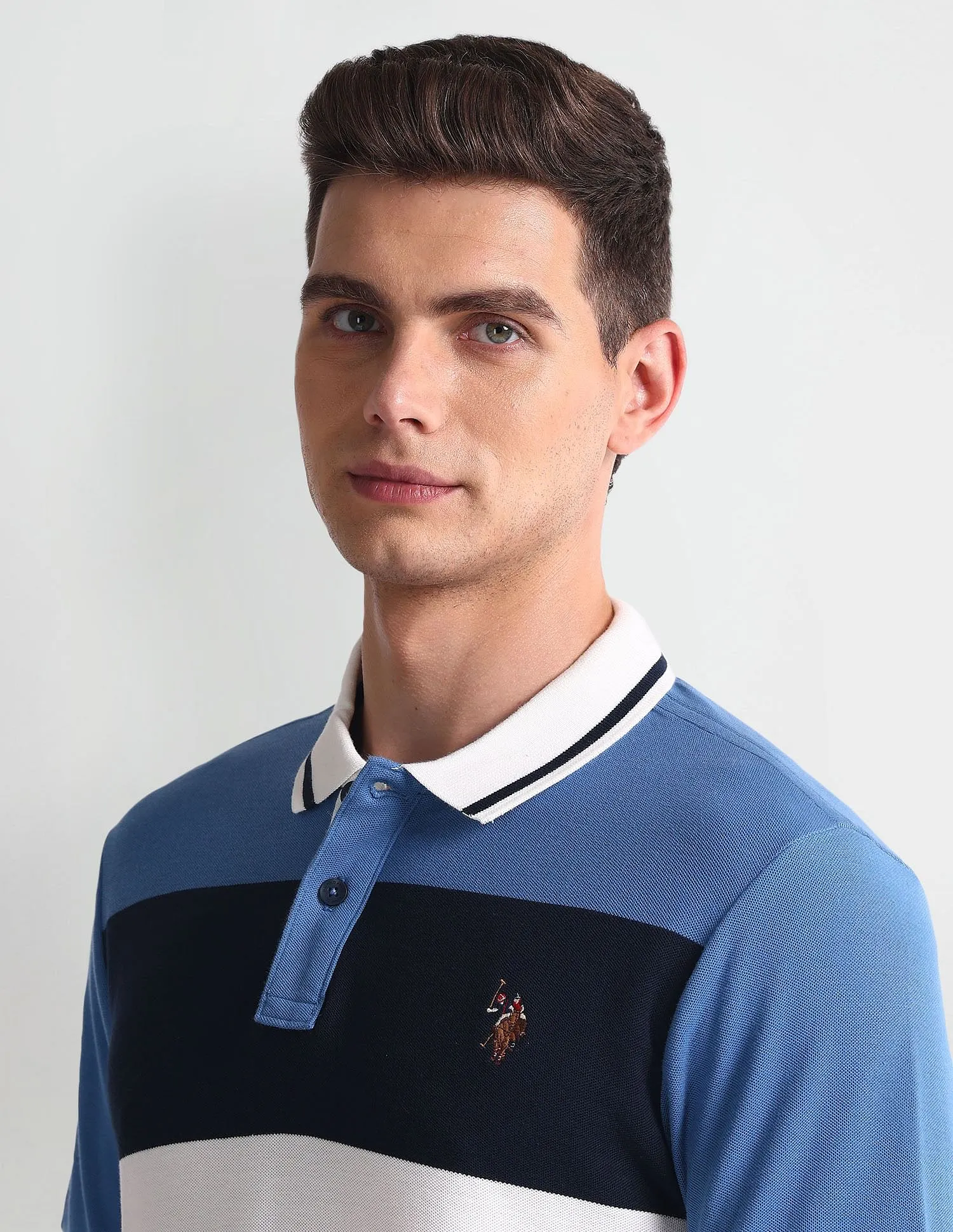 U.S. Polo Assn. Denim Co. Colour Block Muscle Fit Polo Shirt