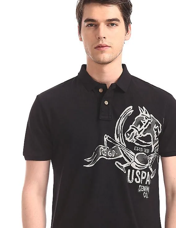 U.S. Polo Assn. Denim Co. Graphic Print Cotton Polo Shirt