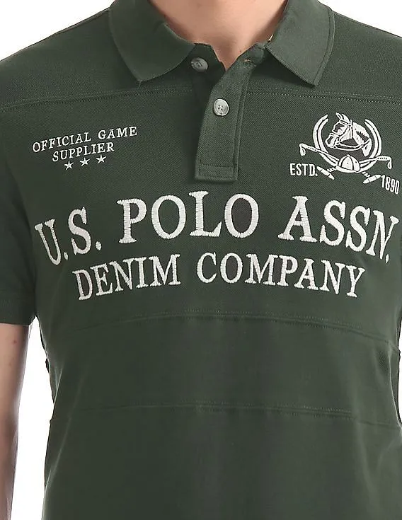 U.S. Polo Assn. Denim Co. Muscle Fit Cut And Sew Panel Polo Shirt