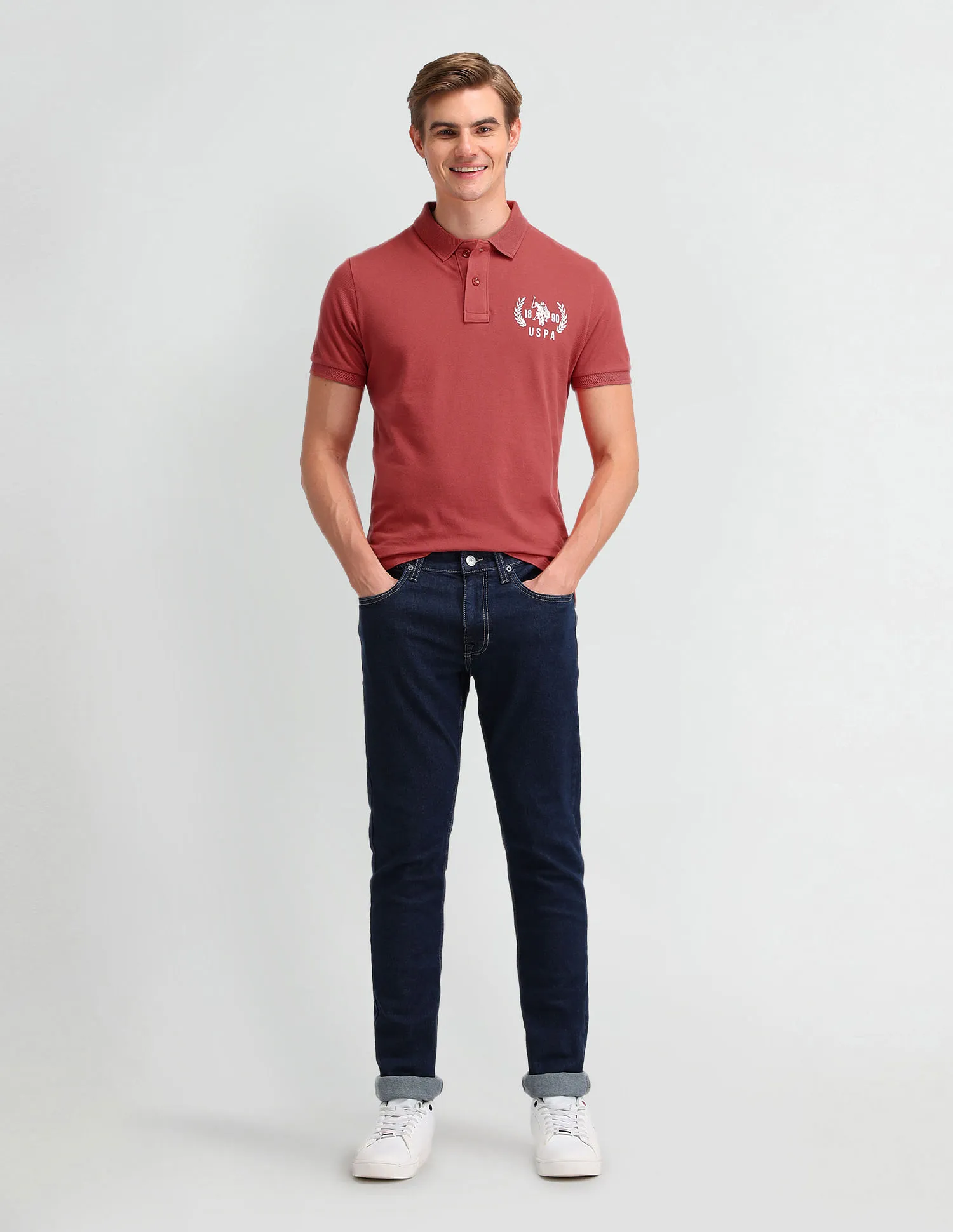 U.S. Polo Assn. Denim Co. Slim Fit Solid Polo Shirt