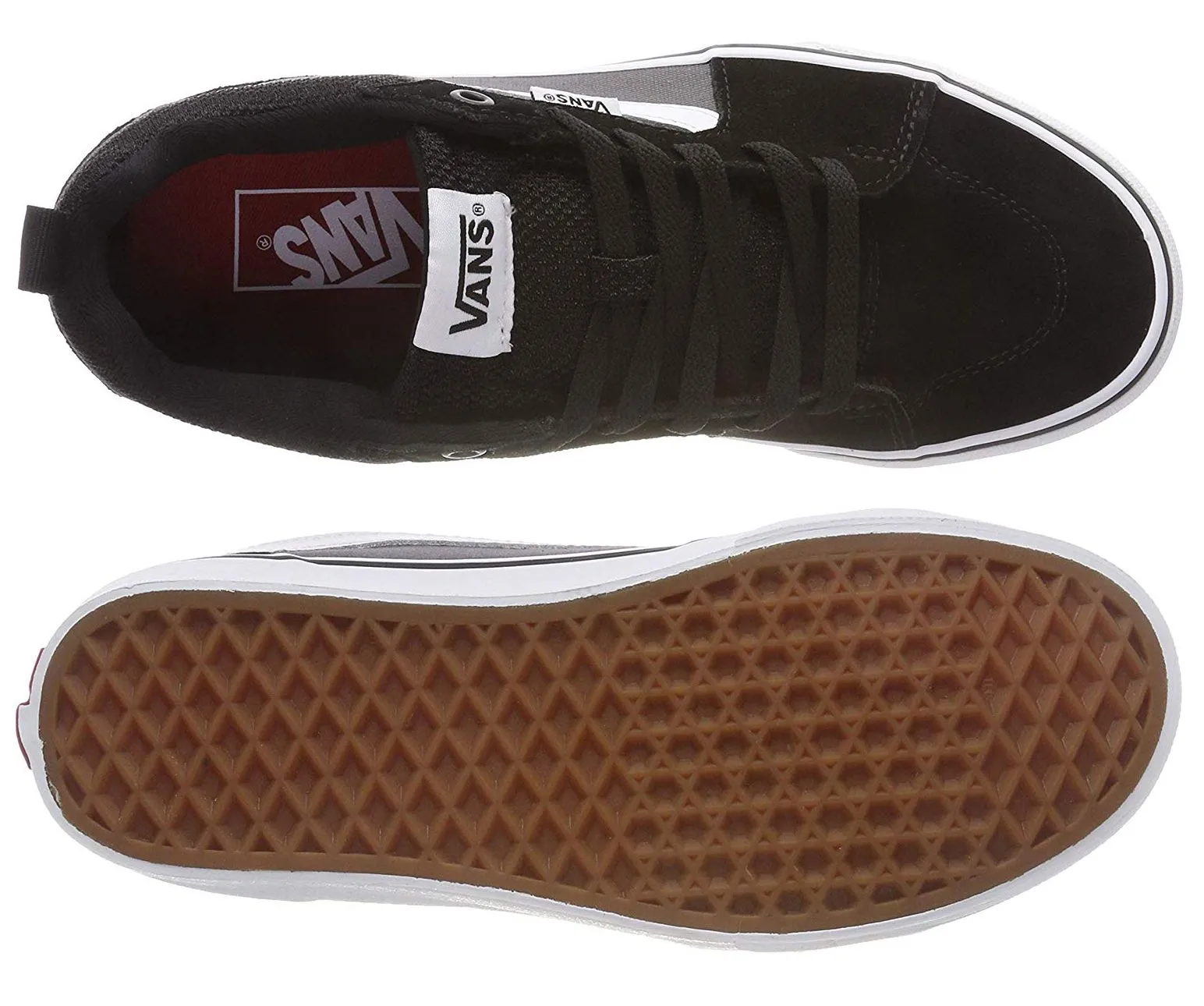 VANS Filmore Suede Canvas Casual Trainers Black Pewter