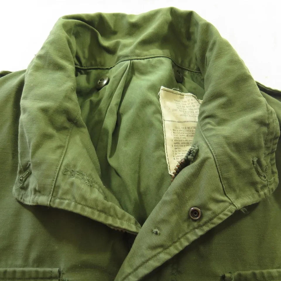 Vintage 70s M-65 Field Jacket L Military OG-107 Vietnam Cherokee Industries