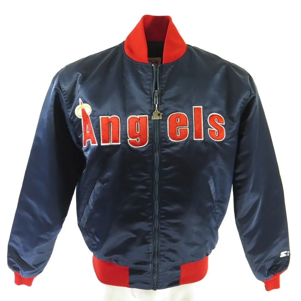 Vintage 80s California Anaheim Angels Starter Jacket Mens L Satin MLB Baseball