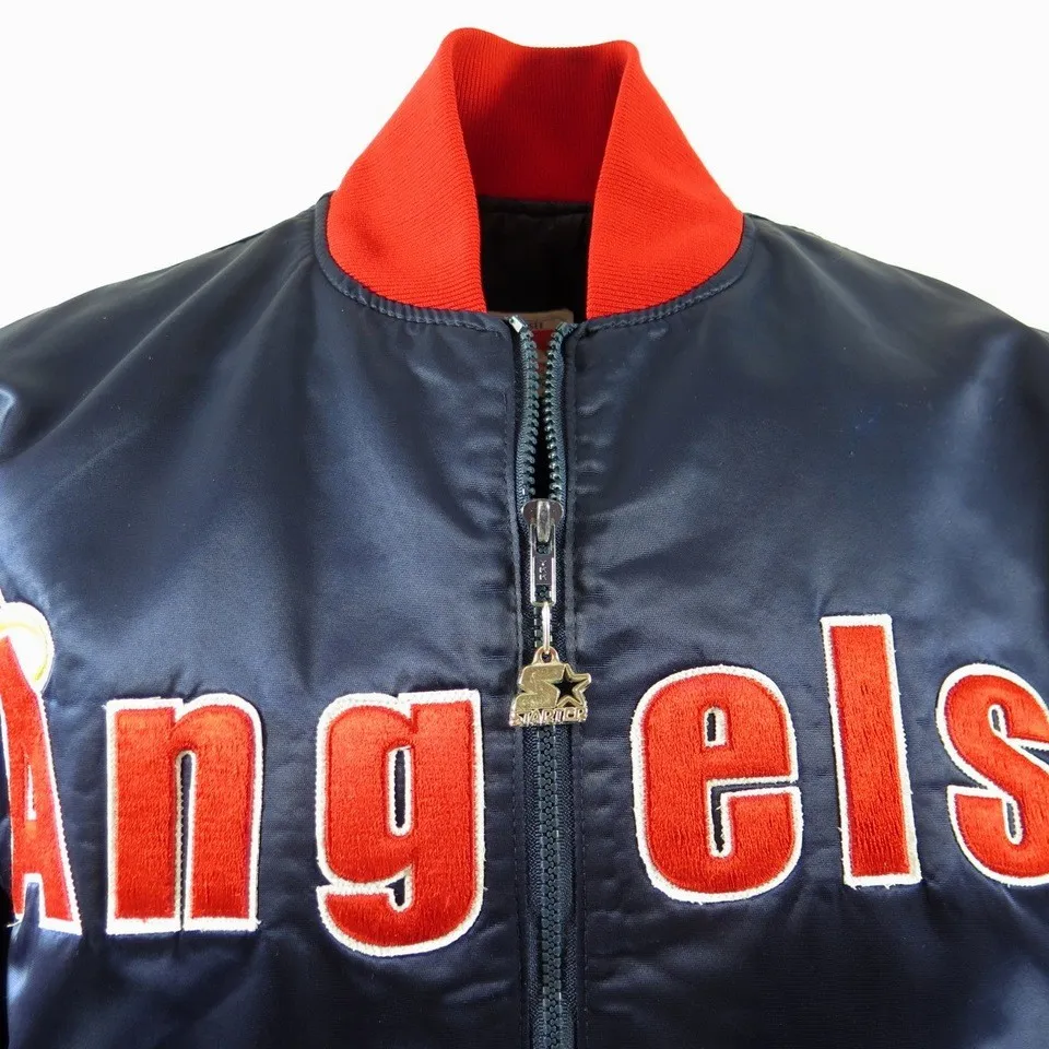 Vintage 80s California Anaheim Angels Starter Jacket Mens L Satin MLB Baseball