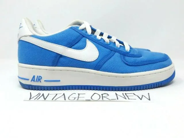 VTG 2003 Nike Air Force 1 Low Canvas University Blue Whi...