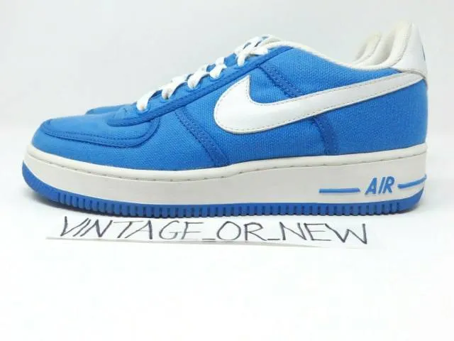 VTG 2003 Nike Air Force 1 Low Canvas University Blue Whi...