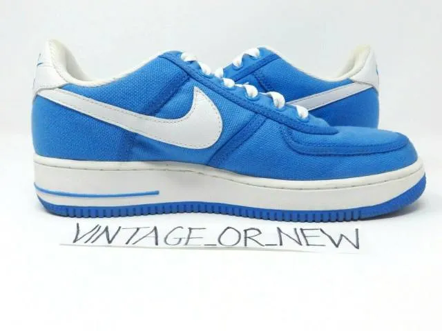 VTG 2003 Nike Air Force 1 Low Canvas University Blue Whi...