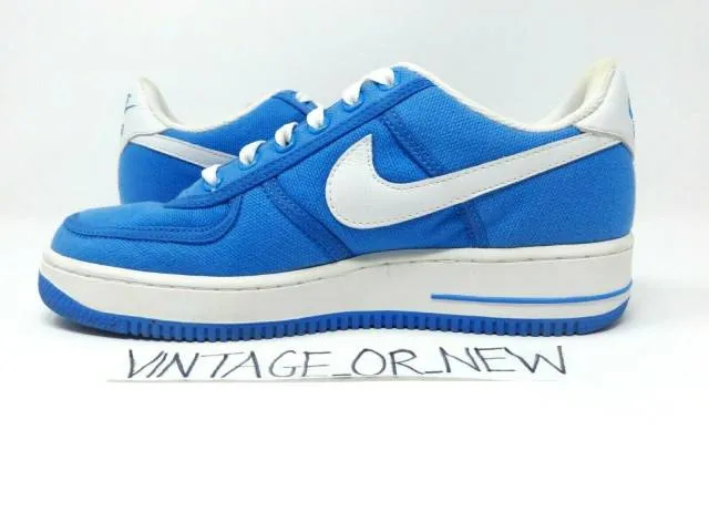 VTG 2003 Nike Air Force 1 Low Canvas University Blue Whi...