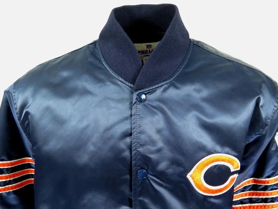 Vtg 80s Starter Proline NFL Chicago Bears Football Satin Jacket Mens XL