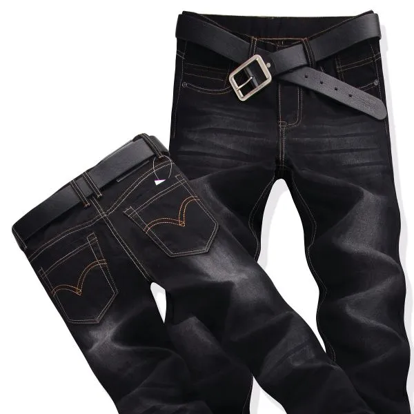 Washed out Slim Fit Denim Jeans for Men - Black