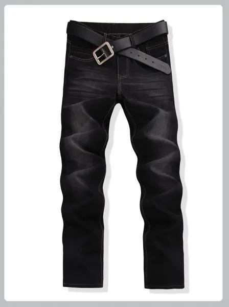 Washed out Slim Fit Denim Jeans for Men - Black